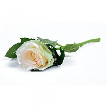 1x rosa artificial flores artificiales de regalo para niñas y mujeres sin jarrón y cesta, 1Bunch de la flor, beige