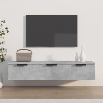 Armario de pared madera contrachapada gris hormigón 102x30x20cm, Armario de pared madera de ingeniería 102x30x20cm en Blanco, Negro, Roble Sonoma y más - Mueble Almacen