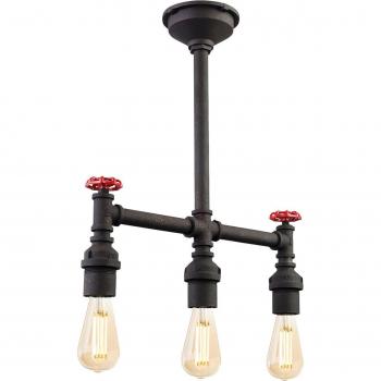 Lámpara colgante Rustic negro 3 bombillas 62cm