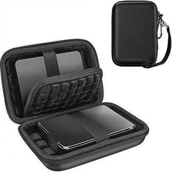 Procase Estuche Universal para 2 Discos Duros Externos 2,5, Funda de Viaje Antigolpes para Toshiba Canvio Basics/WD Elements/My Passport/Seagate Expansion/Backup Plus, SSD 2,5 1TB 2T 4T -Negro