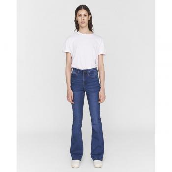 Vaqueros de tiro alto con pierna ligeramente acampanada Noisy May NMSALLIE HW Flare Jeans VI021MB Noos, Medium Blue Denim