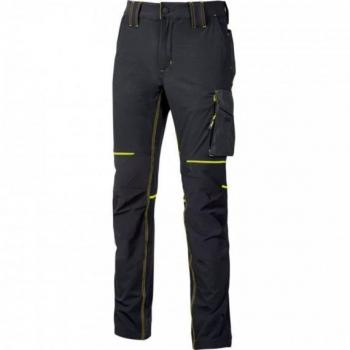 Pantalón de trabajo multibolsillo elástico negro carbón XXL