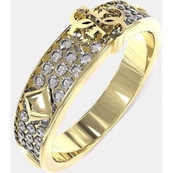 Anillo de mujer Guess 4G Forever dorado de acero y cristales JUBR03285JWYG-54