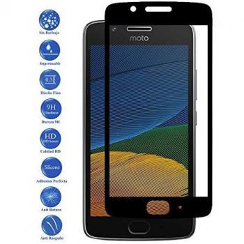 Todotumovil Protector de Pantalla Motorola Moto G5 Negro Completo 3D Cristal Templado Vidrio Curvo para movil