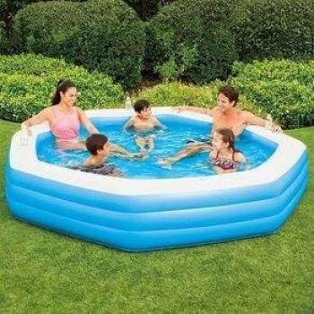 Piscina Hinchable Octogonal 1430L Azul Ø279x51 Cm