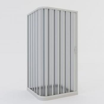 Mampara de ducha plegable de esquina IDRALITE Aster 80x90 cm, PVC, altura 185 cm, reversible con apertura lateral