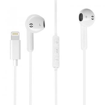 Auriculares Ergonómicos Lightning Forcell Blancos con Micro y Teclas de Control Multifunción