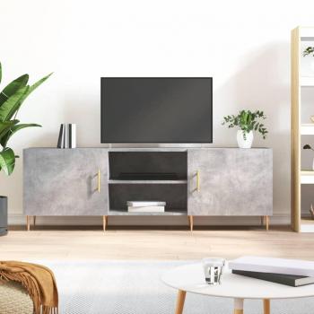 Mueble de TV Portátil Gris Cemento 150x30x50 cm en Madera de Ingeniería