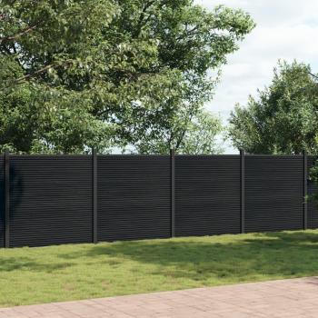 Panel de valla WPC 872x186 cm Color Gris y Marrón, ideal para plantas y animales, múltiples usos como malla para ventilación, seguridad, ventana y jardín