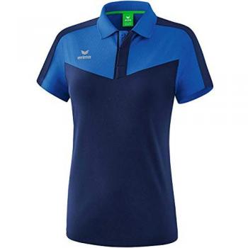Erima Squad Women's Short Sleeve Polo Shirt - New Royal / New Navy, Size 42
