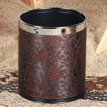 Trash Can Cubo de basura de metal de doble capa con estructura de metal de 10 l contenedor de basura para oficina de hotel