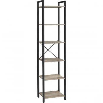 Estantería de 6 niveles multifuncional, librería espaciosa, ideal para oficina, salón, dormitorio y cocina, dimensiones 40x30x187.5 cm, disponible en colores greige, marrón rústico y ol