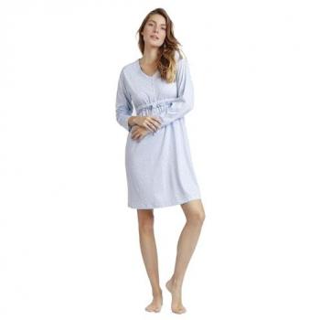Camisola de mujer Admas de manga larga con estampado de rayas y lunares en color azul