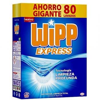 Wipp Express Detergente Polvo Azul para lavadora 80 Lavados