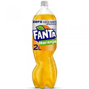 Fanta Naranja Zero Azúcares - Refresco con 7% de zumo de naranja, zero Azúcares añadidos - Botella 2L