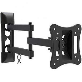 Articulated Support for IBRA TV Compatible with Most Monitors from 13 to 27 Inches LCD LED and Curved TV, Tilting Swivel Arm, Wall Mount for Full Motion TV
