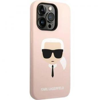 Funda de Silicona Dura Karl Lagerfeld Karl Head MagSafe Rosa para iPhone 14 Pro Max