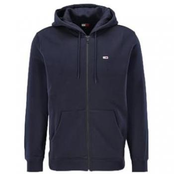 Tommy Jeans Men's Regular Fit Hooded Sweat Jacket in Dark Night Navy, Size L - Organic Cotton, Sustainable