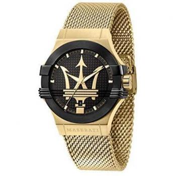 Maserati mens stainless steel yellow gold pvd watch potenza collection with stainless steel strap r8853108006