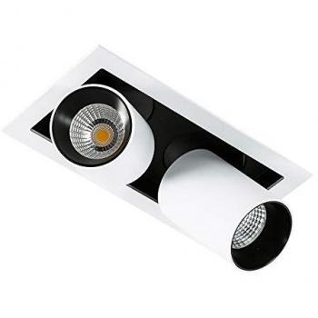 Plafón empotrable técnico moderno Mercanta Double 4000K Blanco y Negro 1640lm