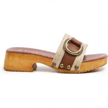 Sandalias de piel beige Lois Jeans 74360