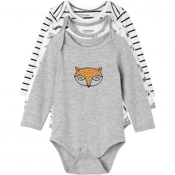 VERTBAUDET Lote de 3 bodies evolutivos de manga larga algodón stretch motivo peces bebé Gris claro bicolor/multicolor 3M-60CM