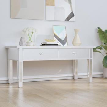 Mesa de centro con espejo 106x45x45 cm, vidrio multicapa y madera tecnológica, color plateado