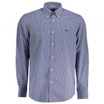 Harmont & Blaine Blue Checked Long Sleeve Casual Shirt - Male, Size: S
