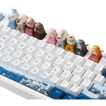 Zoo Artisan 3D Animal Keycap Set for Cherry MX Mechanical Keyboards - Kawaii Decorative 9-Piece Collection