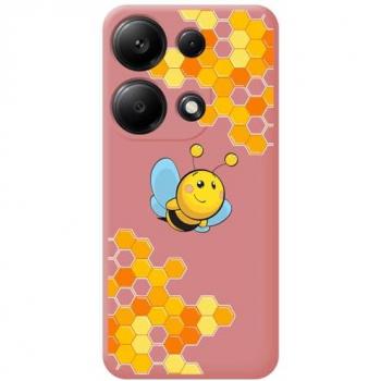 Funda Silicona Líquida Rosa con Diseño de Abeja para Xiaomi Redmi Note 13 Pro 4G