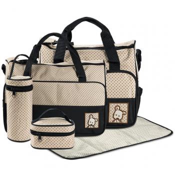 FREESOO Set 5 kits Bolsa de Mama Para Bebe Biberon Bolso Cambiador de Pañales Bolsillo Maternal Bebé para Carro Carrito Biberón Colchoneta Comida Pañal con Gran Capacidad