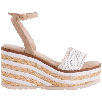 Sandalia para mujer en serraje con hebilla (Alma Blue mod. 4020)