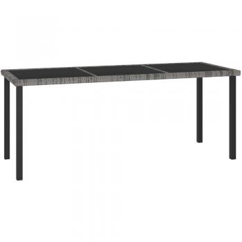 Outdoor Garden Dining Table Grey Poly Rattan 180x70x73 cm