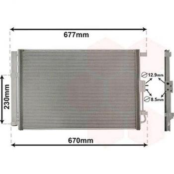 Condensador de aire acondicionado Van Wezel 83015703 con deshidratador y compatible con KIA