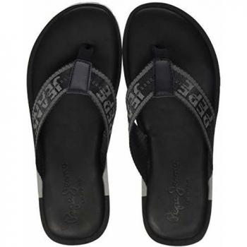 Pepe Jeans Barrel Tape, Chanclas Hombre, Schwarz