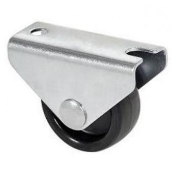 Rueda fija de polipropileno negra 25mm y rueda giratoria diámetro 60mm con pasador 65x65 de polipropileno
