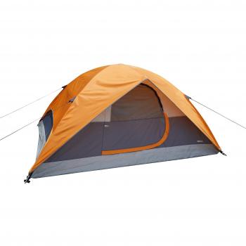 Tienda Dome para 4 Personas con Reguardo y Bolsa de Transporte, Impermeable, 3 Estaciones, Fácil de Montar, Naranja/Grey