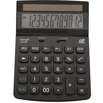 Calculadora Solar Rebell ECO 450 - 12 Dígitos, Negra