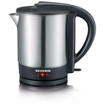 Severin WK 3362 - Hervidor de acero inoxidable pulido y negro, 1500 W