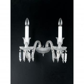 Aplique mural Louvre de cristal cromado para 2 bombillas, dimensiones 38x38 cm
