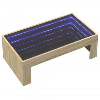 Mesa de centro con Infinity LED roble Sonoma 90x50x30 cm