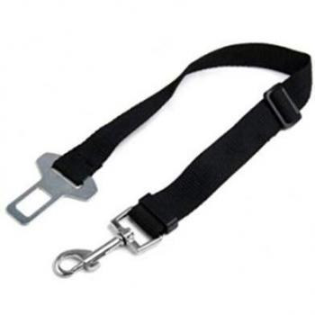 Ferribiella - Cinturón de seguridad para perros, nailon, negro, 2 x 50 cm