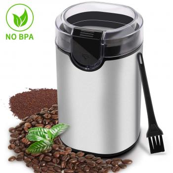 morpilot Molinillos de Cafe Electricos - Molinillo Eléctrico Café Semillas Especias Granos, Potencia 150W, Capacidad 70g, Duradero Acero Inoxidable, Libre de BPA, Incluye Cepillo de Limpieza