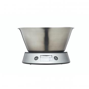 Taylor Pro Balanza Digital de Cocina con Recipiente Extraíble, Nivel Profesional, Función de Peso con Tara, Alta Precisión, Acabado en Acero Inoxidable, 5 kg de Capacidad