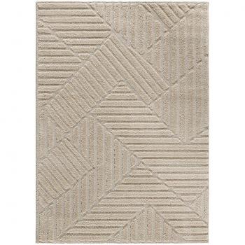 Alfombra Geométrica Shaggy Beige Interior - Numa 120x170 cm