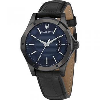 MASERATI Mens Analogue Quartz Watch with Leather Strap R8851127002