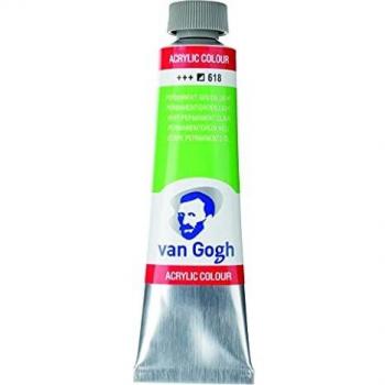 Tubo de pintura acrílica fina 40 ml - Verde permanente claro Van Gogh