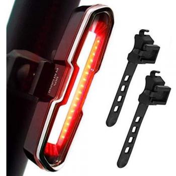 DONPEREGRINO B1-110 LM Luz Trasera Bici Diurna y Nocturna de Alto Brillo, LED Luz Bicicleta Roja Recargable USB con Modos Fijos e Intermitentes