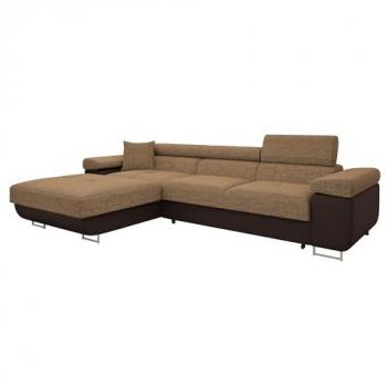 Sofá rinconero Comfivo S102 con función de descanso y caja de ropa de cama, 280x170x70cm