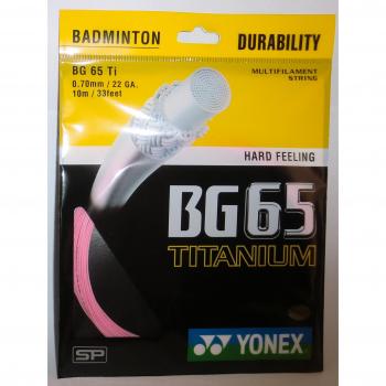 YONEX BG65Ti Cordaje de Bádminton Set – rosa